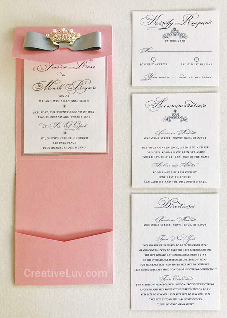 Cream Floral Laser Cut Wedding Invitation Suite